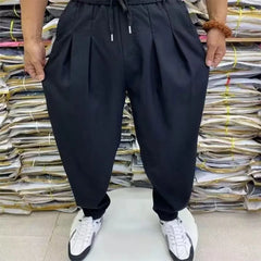 Threebooy  Summer Elegant Fashion Harajuku Slim Fit Male Clothes Loose Casual All Match Sports Pants Solid Pockets Wide Leg Pants