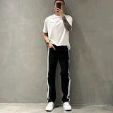 Threebooy Trousers White Straight Male Cowboy Pants Retro Jeans for Men Classic Cheap Denim Aesthetic Stylish Baggy 90s Streetwear Loose