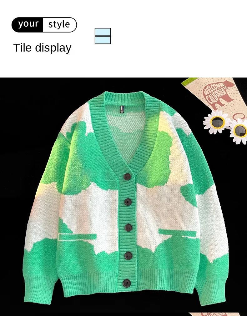 Threebooy Open Front Button V Neck Long Sleeve Sweater Women Basic Shirt Men Warm Soft Coat Autumn Winter Tops Casual Knit Jacket Cardigan