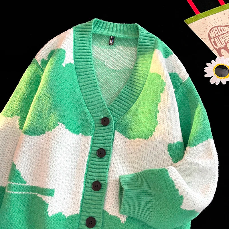 Threebooy Open Front Button V Neck Long Sleeve Sweater Women Basic Shirt Men Warm Soft Coat Autumn Winter Tops Casual Knit Jacket Cardigan