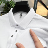 Threebooy Korean Style Men's Summer Casual Short Sleeves Polo Shirts/Male Slim Fit High Quality Solid Color Business Polo Shirts 4XL