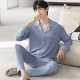 Threebooy Autumn Pajamas Sets Men Long Sleeve Modal Cotton Thin Teenage Boys' Large Size Spring Outwear Home Cloth Suit Sleepwear Male