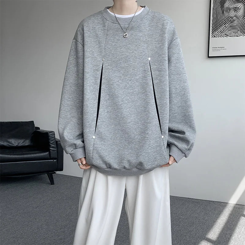 Threebooy  Hoodie Mens Sweatshirt Fall Winter Loose Fit Crewneck Pullover Long Sleeve Casual Tops Outdoor Sportswear Streetwear Fashion