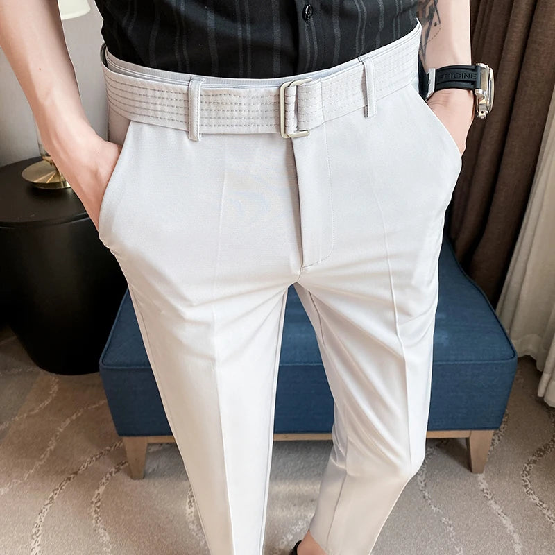 Threebooy Men Spring High Quality Leisure Blazer Pants/Male Summer Leisure Fashion Business Trousers Plus Size 28-36