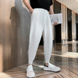 Threebooy Men Sspring High Quality Business Casual Pants/Male High quality Elastic waistline Haroun Pants Plus Size S-3XL