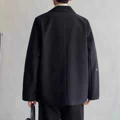 Threebooy Stylish New Metal Button Men Blazer Lapel Long Sleeve Party Streetwear Fashion Casual Suits Men Korean Suit Jacket Coats