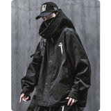 Threebooy Men Japanese Harajuku Sweatshirt Oversize Hoodie Long Cloak Hip Hop Gothic Outwear Streetwear Techwear Coat Tops Clothes