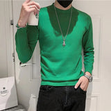 Threebooy  Autumn and Winter New Men Turtleneck Pullover Sweater Fashion Solid Color Thick And Warm Bottoming Shirt Male  Clothes