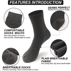 Threebooy 10Pairs/Lot Men's Bamboo Fiber Socks Long Black Business Soft Breathable New High Quality  Autumn for Male Socks Plus Size 39-48