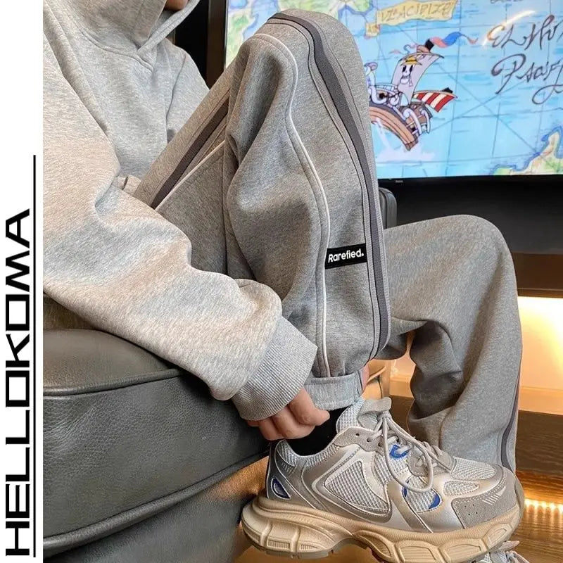 Threebooy Hong Kong Style Street Pants Spring and Autumn Style Personalized Spliced Trousers Youth Trendy College Style Versatile Trousers