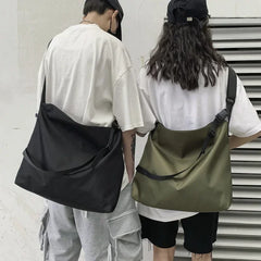 Threebooy  Canvas Japan ins bulk schoolbag student handbag simple shopping bag fitness bag waterproof shoulder bag notebook