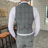 Threebooy New Men Vest Casual Business Men Suit Vests Male Lattice Waistcoat Fashion Mens Sleeveless Suit Vest Smart Casual Top S-4XL