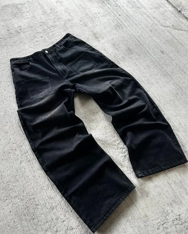 Threebooy  Y2K Baggy Jeans Harajuku vintage cherry blossom Embroidery high quality jeans streetwear Hip Hop gothic men women wide leg jeans