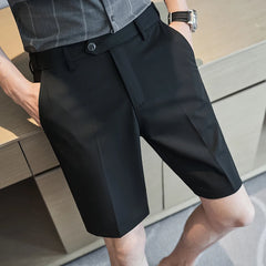 Threebooy  British Style Men's Summer Casual Shorts/Male Slim Fit Business Fashion Suit Shorts Plus Size 28-36