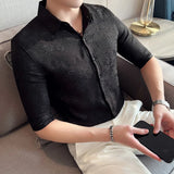 Threebooy  Clothing Men's Summer High Quality Short Sleeve Shirts/Male British Business Shirt Camisa Plus size S-4XL