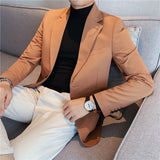 Threebooy Men's Slim Fit Suit Top Double Split Two Button Suit Coat Business Casual Dual Use Jacket High Quality Authentic Suit Coat