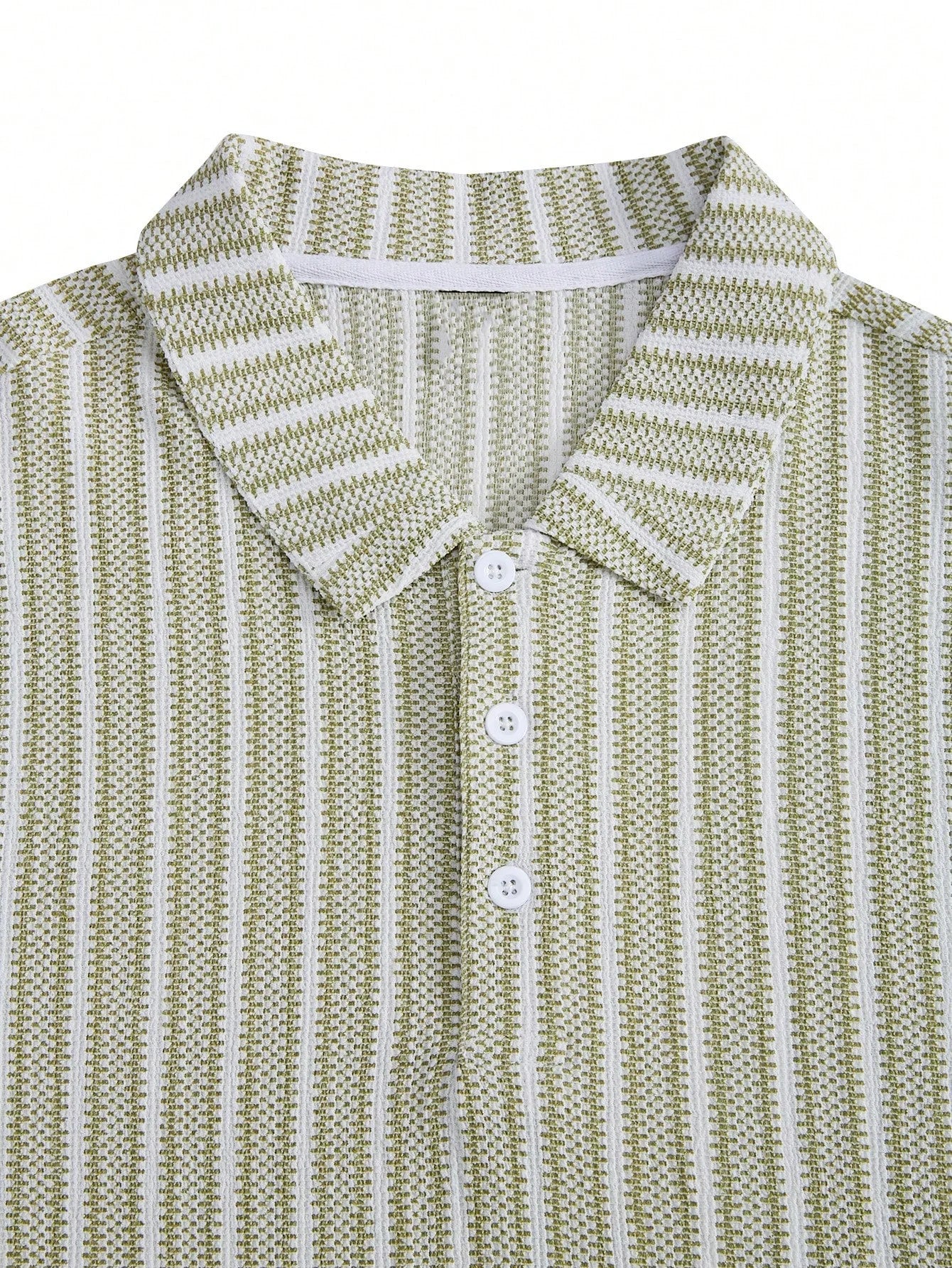 Threebooy  Men's Summer Knitted Striped Lapel Short Sleeved Polo Shirt Comfortable and Fashionable Polo Shirt Suitable for Daily Wear