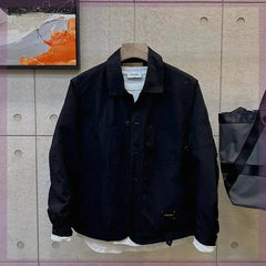 Threebooy American Vintage Casual Work Jacket Korean Style Fashion Handsome Versatile Lapel High-end Jacket Men's Spring Top Aesthetic