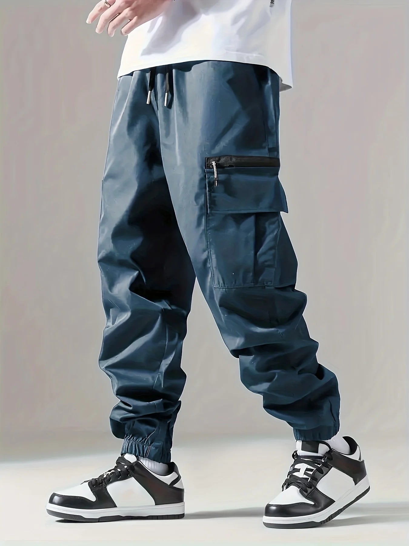 Threebooy  Men's Cargo Pants, Thin Trousers, Comfortable and Breathable, Outdoor Casual, Wearable, Running, Cycling, Multi-pocket 004