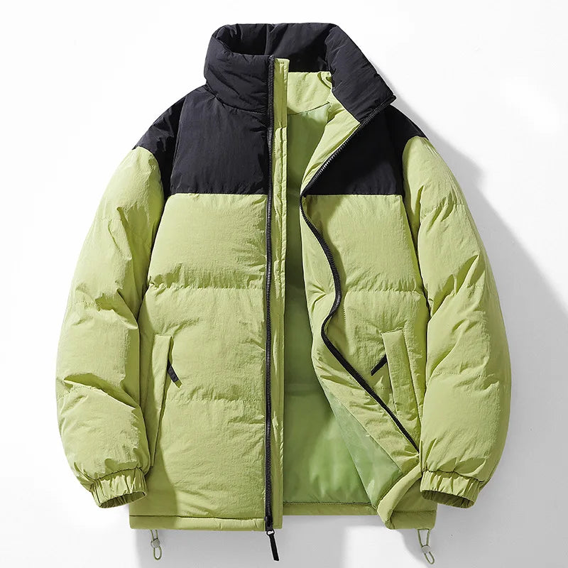 Threebooy Cotton jacket men women winter new style color blocked cotton jacket thick warm jacket couples