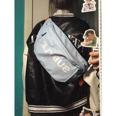 Threebooy American High Street Hiphop Embroidered Baseball Uniform Men Women Spring Autumn Vintage Retro Trend PU Leather Jacket Chic