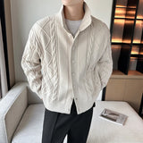 Threebooy Winter Sweater Cardigan Men Warm Fashion Retro Knit Sweater Jacket Men Korean Loose Cardigan Sweater Mens Jumper Clothes M-3XL