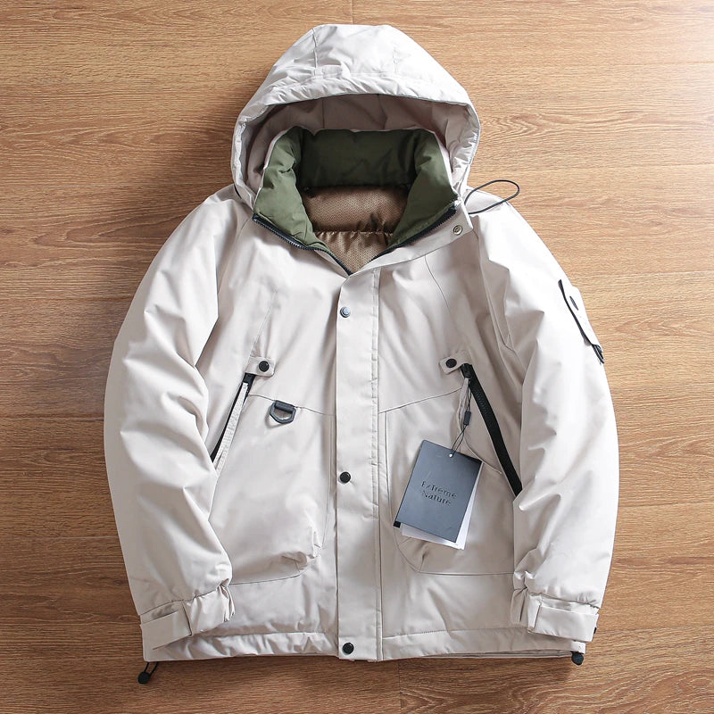 Threebooy Outdoor Functions Padded Jacket Mountaineering Clothes Winter Men's Thickened Windproof Waterproof Warm Hooded Cotton Parkas
