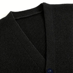 Threebooy  New Luxury Casual Men Sweater Vest Leisure Trendy Knit V Neck Button-down Solid Color Sleeveless Cardigan Retro Basic Waistcoats