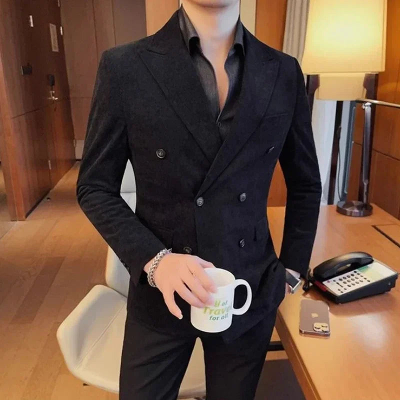 Threebooy Casual Male Dress Blazer Slim Fit Men's Suit Business Jackets Thin Korean Style Clothes Fashion Coat New In Single Models