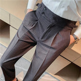 Threebooy New Men's Suit Pants Solid Color Casual Business Dress Pants Slim Dress Trousers Quality Men's Classic Groom Wedding Pants