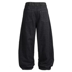 Threebooy Japanese Korean Retro Breasted Black Jeans Curved Knife Pants Casual Loose Wide Leg Pants Straight Leg Pants