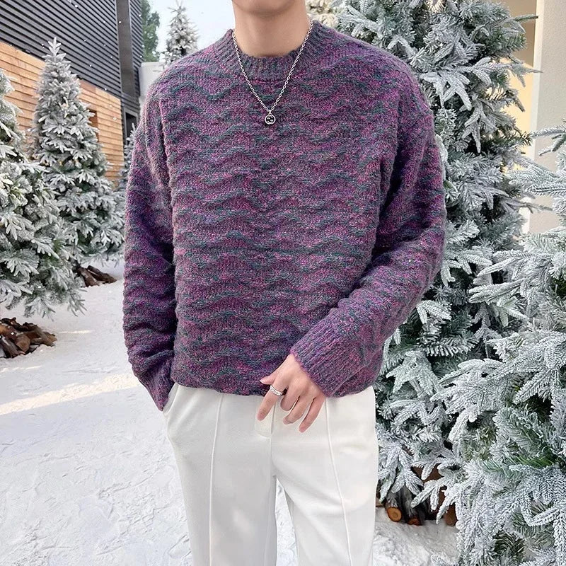 Threebooy  New Autumn Winter Simple Inner Sweater Fashion Casual Versatile Masculine Pullovers