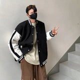 Threebooy Baseball Jacket For Men Trend Hip Hop Streetwear Large Size 5XL Loose Patchwork Jacket Coat College Style Bomber Jckets