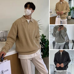 Threebooy Men Korean Fashion Knitwear Harajuku Knit Sweater Casual Pullovers Jumpers Warm Sweatshirts Vintage Sweaters Man Winter Clothing