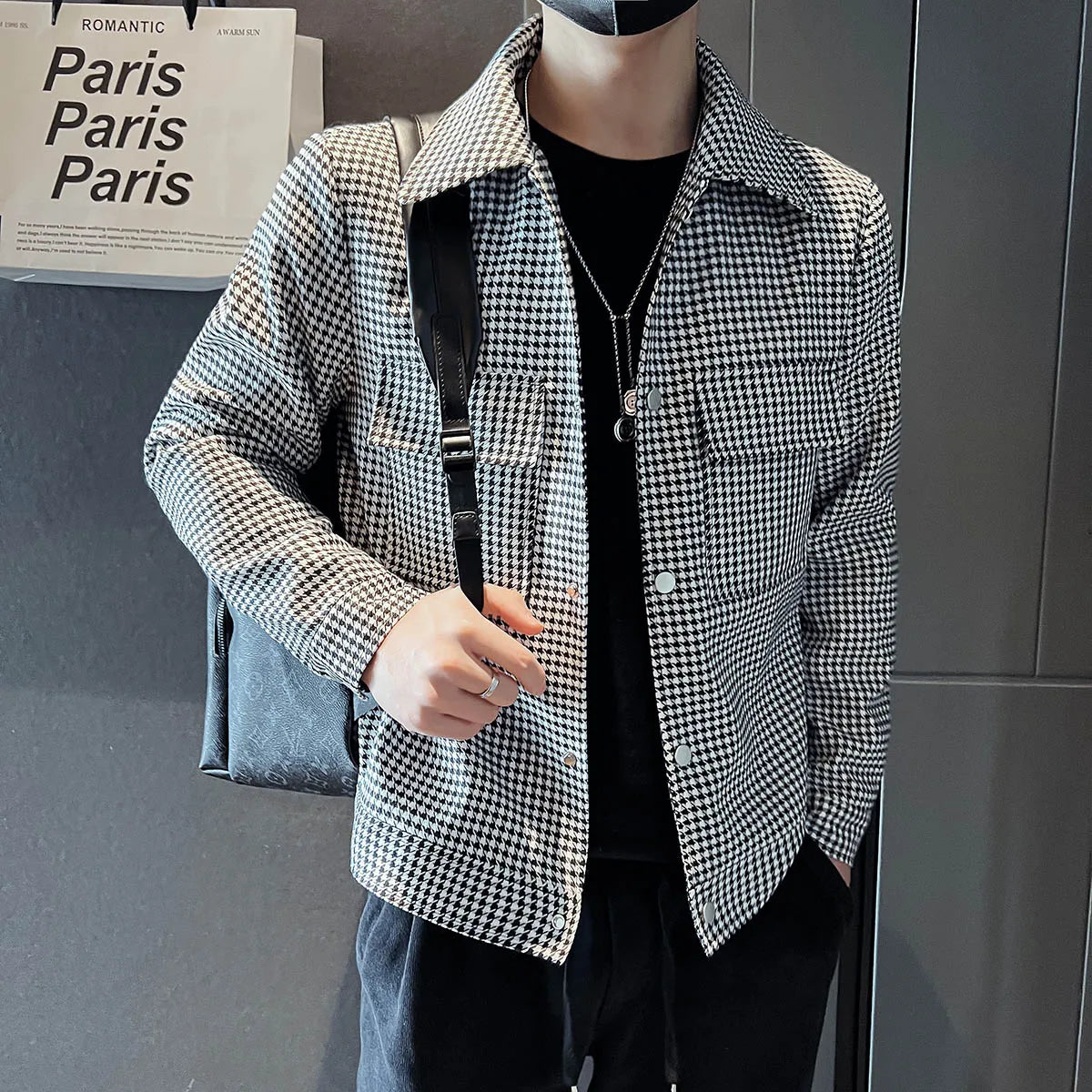 Threebooy  Men Spring High Quality Casual Jackets/Male Slim Fit Fashion Business Plaid Coats Plus Size S-3XL