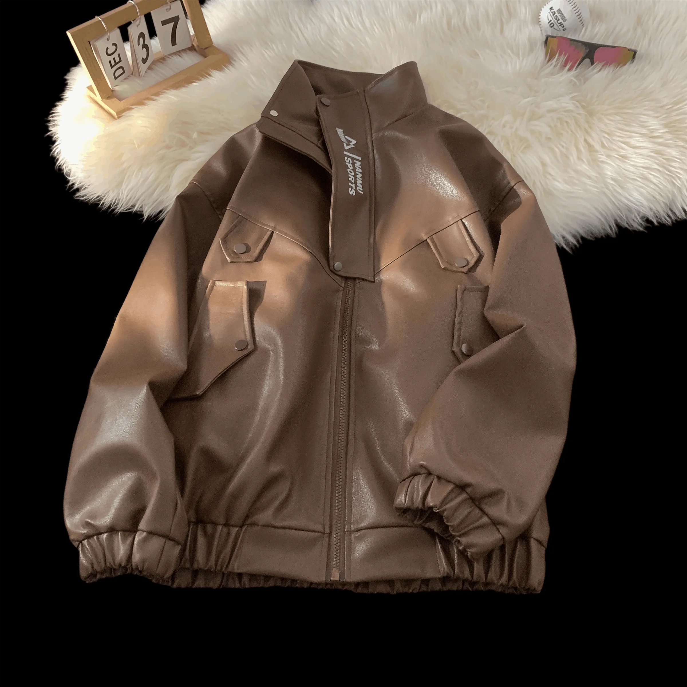 Threebooy American Vintage Leather Jacket Men Women 2025 Spring Autumn Fashionable High-end Retro High Street Casual Top Jacket Aesthetic