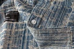 Threebooy Japanese Retro Shirt Washing Old Plaid Work Clothes Denim Shirt Men Women Trendy Loose Casual Long-sleeved Top Urban Chic Blouse