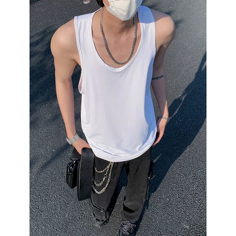 Threebooy  Men Cotton Vest Sweat Absorbing Gym Workout Sportswear Solid Mens Athletic Sleeveless Shirt Activewear Top Casual Training