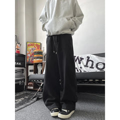 Threebooy  Winter Thicken Beige Pants Men Warm Fashion Thick Casual Pants Men Streetwear Korean Loose Wide Leg Pants Mens Trousers M-3XL
