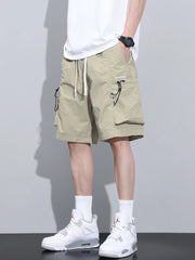 Threebooy  Summer Thin Shorts for Men Cargo Pants Side Pockets Baggy Joggers Bermuda Knee Basketball Short Pant Male M-4XL