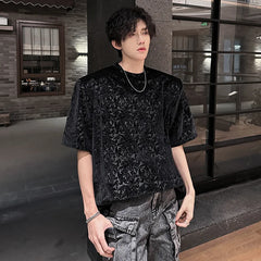 Threebooy Summer Jacquard Tshirts Men Oversized Streetwear T Shirts Women Mens Fashion Harajuku T-Shirt Male Vintage Top Tees Female