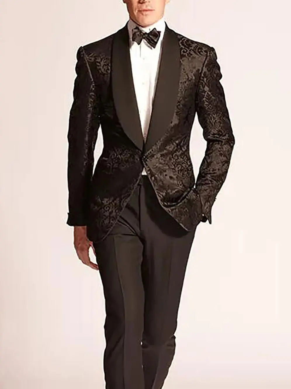 Threebooy  Men's Suit 2 Pieces Blazer Pants Shawl Collar Single Breasted Buckle Formal Work Wear Wedding Prom