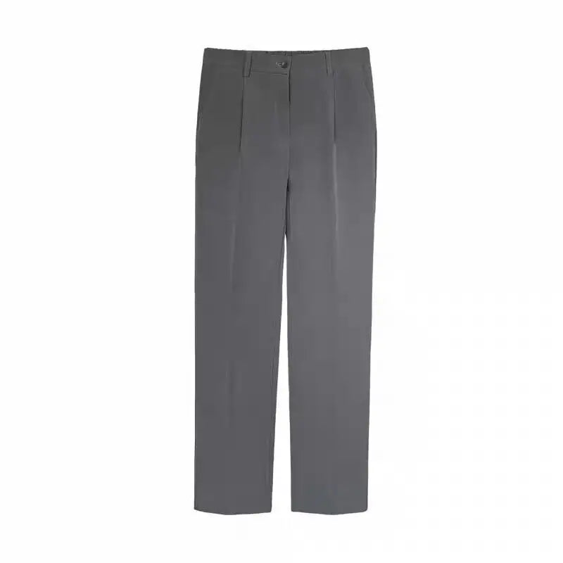 Threebooy Gray Suit Pants Men Fashion Business Society Mens Dress Pants Korean Loose Straight Pants Mens Office Formal Trousers M-2XL