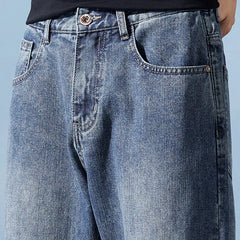 Threebooy  Korean Style Loose Jeans Men's Wide Leg New Jeans  Blue Jeans Straight Wide Leg Pants Korean Style Trousers Men's Jeans Clothing