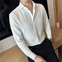 Threebooy  Clothing Men Spring High Quality Business Long Sleeve Shirts/Male Slim Fit Fashion Casual Dress Shirts Plus Size 3XL