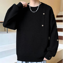 Threebooy Fashion Mock Neck Knitted Sweater Men Autumn Winter Warm Knitting Pullovers Solid Color Thick Youthful Loose Streetwear Sweaters