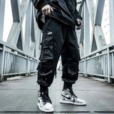 Threebooy Black Cargo Pants Men Joggers Hip Hop Techwear Pants Hippie Cargo Trousers for Men Streetwear Plus Size Pockets Oversize