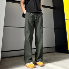 Threebooy  Whitening Basics Bias-cut Trousers Men's Spring Slimming Slightly Flared Casual Pants