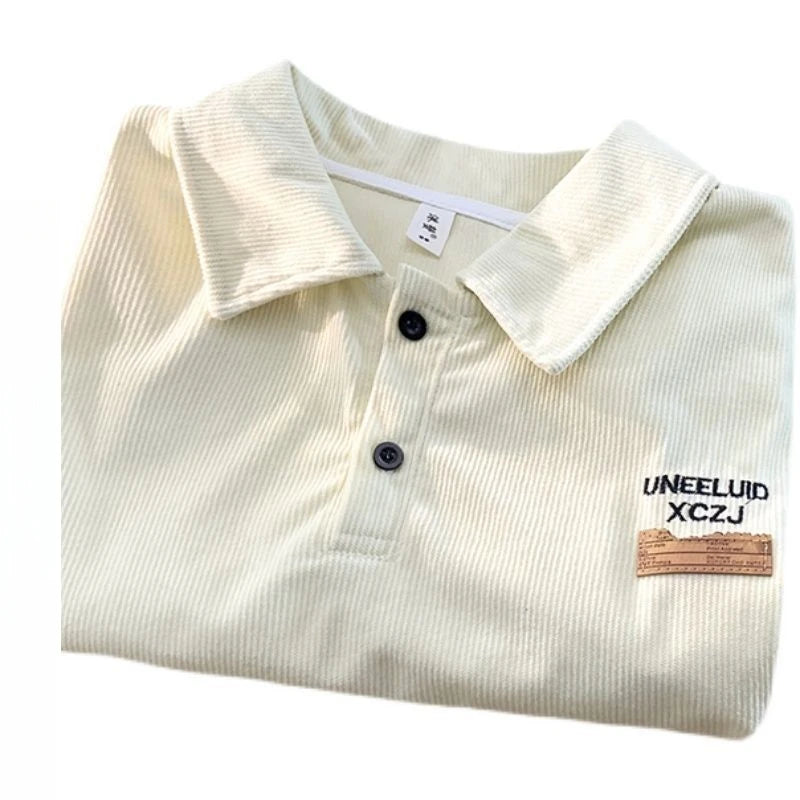 Threebooy American Fashion Retro Polo Shirt Men's Short-sleeved Korean Version 2025 New Summer High Street Trend Shirt Lapel T-shirt Chic