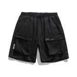 Threebooy Sporty Casual Shorts Summer Oversize Big Pockets Street Classic Straight Wide Leg Pants Trend Elastic Waist Short Pants for Men